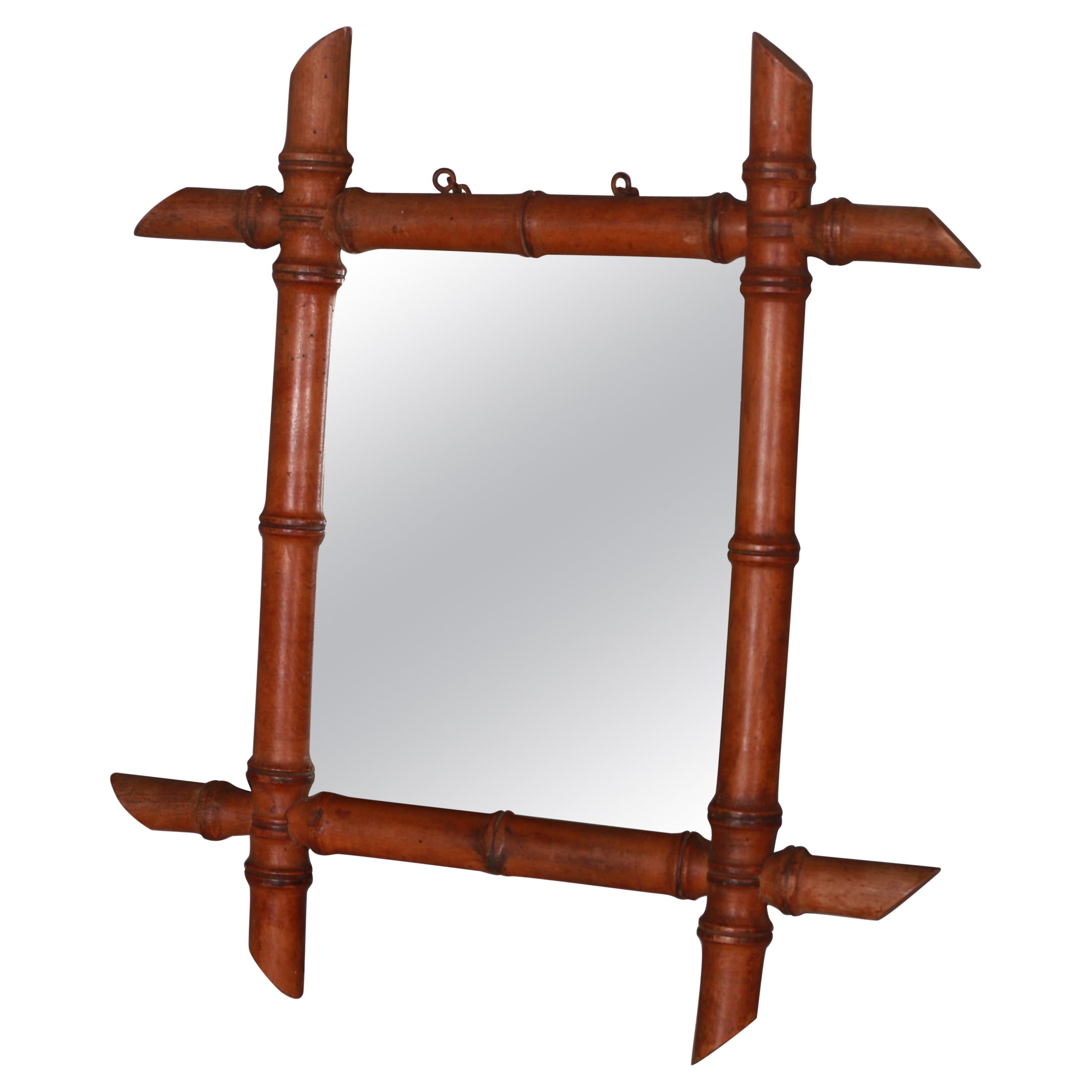 Faux Bamboo Wall Mirror at 1stDibs