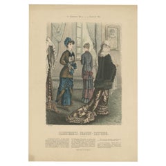 Antique Fashion Print from Germany by Marquart, 1881