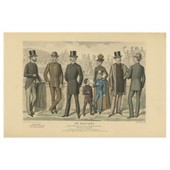 Antique Fashion Print Published in September, 1886