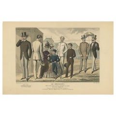Stampa antica di moda intitolata 'Le Progress', pubblicata nel 1886