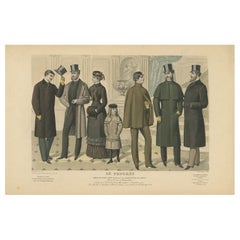 Originaler antiker Modedruck, veröffentlicht in  Oktober, 1882