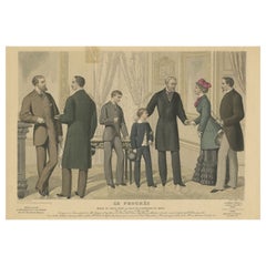 Stampa originale di moda antica, pubblicata in  Marzo 1882