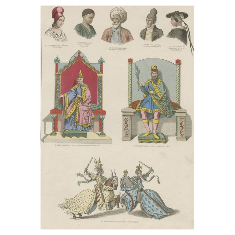 Medieval king and queen of France For sale as Framed Prints