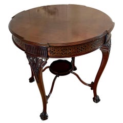 Table centrale ancienne en acajou de qualité « néo-Chippendale Revival »