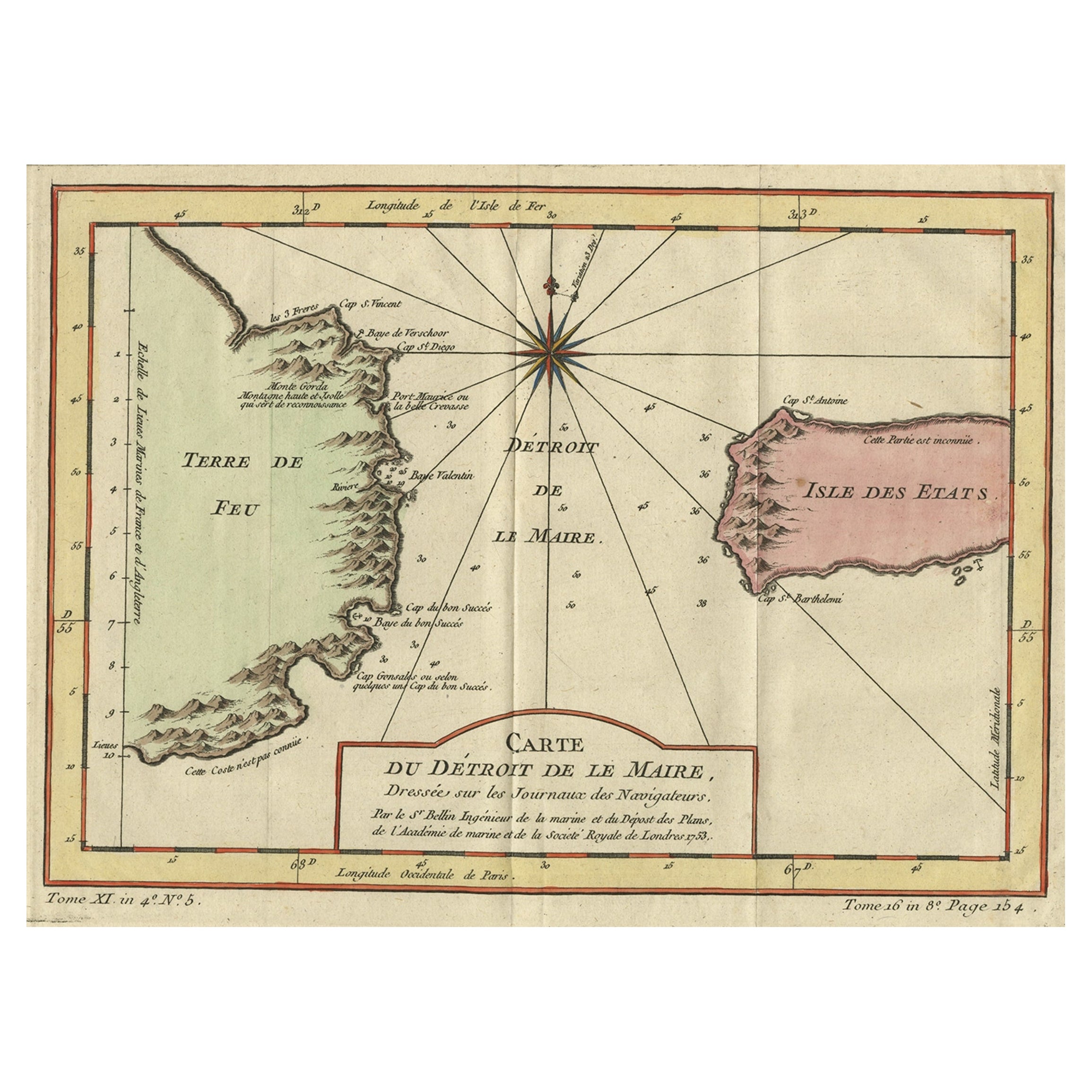 Antique Map of the Passage Between the Atlantic and Pacific Oceans, circa 1753