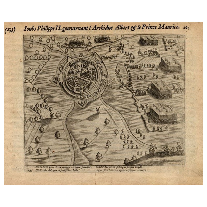 Antique Print of the Siege of Oldenzaal, Enschede & Ootmarsum, 1616 For Sale