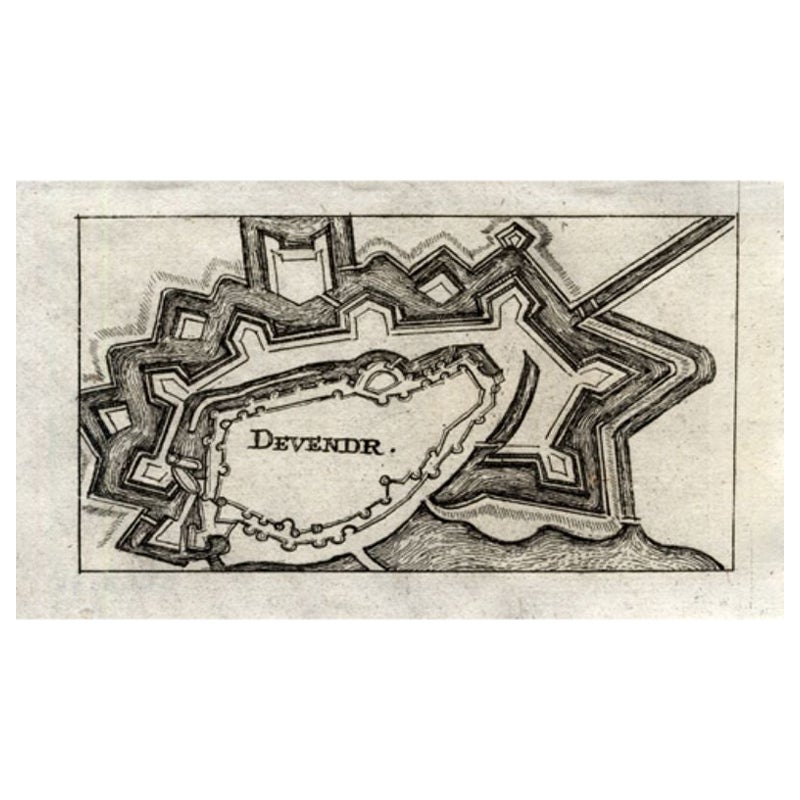 Antique Map of Deventer in the Netherlands, 1691 For Sale