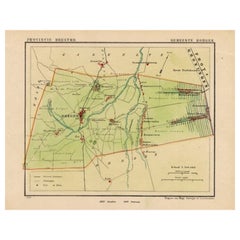 Original antike Karte der Gemeinde Borger in den Niederlanden, 1865