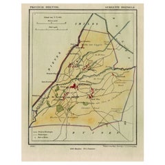 Carte ancienne de la ville de Dwingelo aux Pays-Bas, 1865