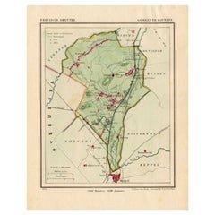 Antike Karte der Gemeinde Havelte in den Niederlanden, 1865