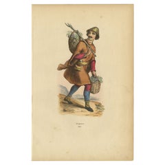 Antique Print of a Mingrelian, an Indigenous Ethnic Subgroup of Georgians