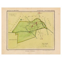 Antike Karte der Gemeinde Oosterhesselen in den Niederlanden, 1865