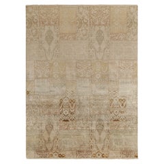 Rug & Kilim’s Classic style rug in Beige-Brown, Gold Ikats Pattern