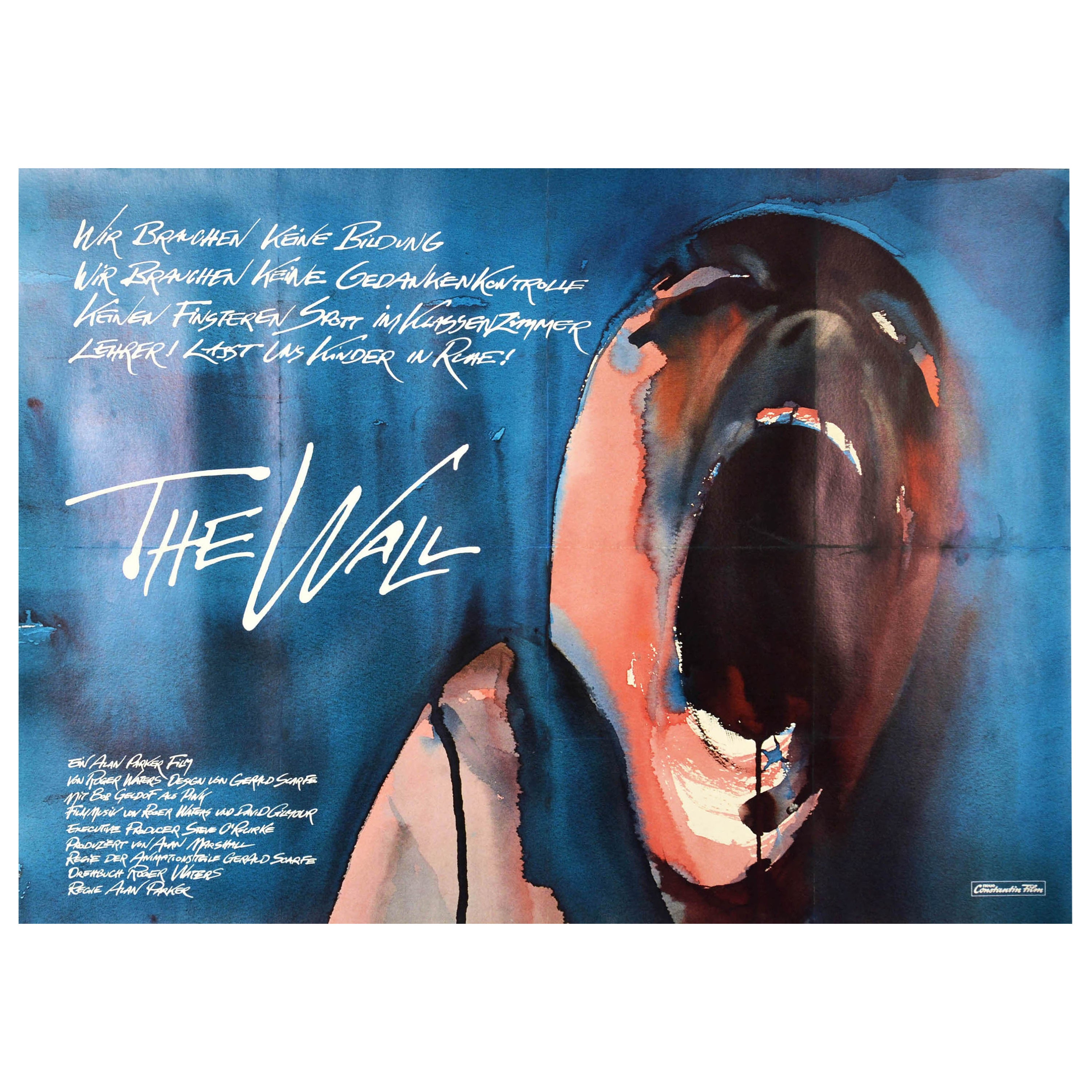 Affiche vintage d'origine Pink Floyd Another Brick In The Wall Rock Music, Film d'art