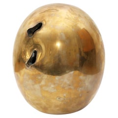Lucio Fontana's 'Concetto Spaziale, Natura' Abstract Sculpture Brass Gold Egg