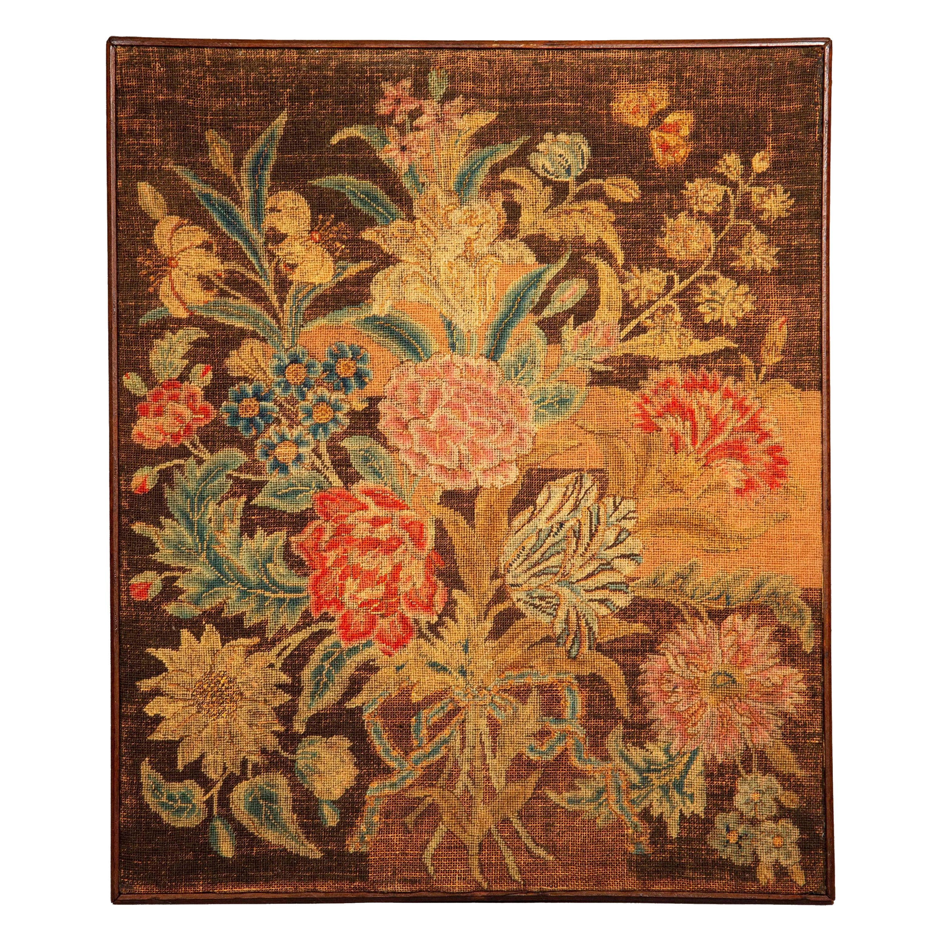 Aguja del Siglo XVIII de un Ramo de Lirios, Peonías, Tulipanes y Flores Silvestres en venta