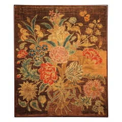 18th Century Needlework of a Bouquet of Lilies, Peonies, Tulips, and Wildflowers