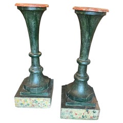 A pair of Late 18th Century Hand-Painted Wood Italian Columns 