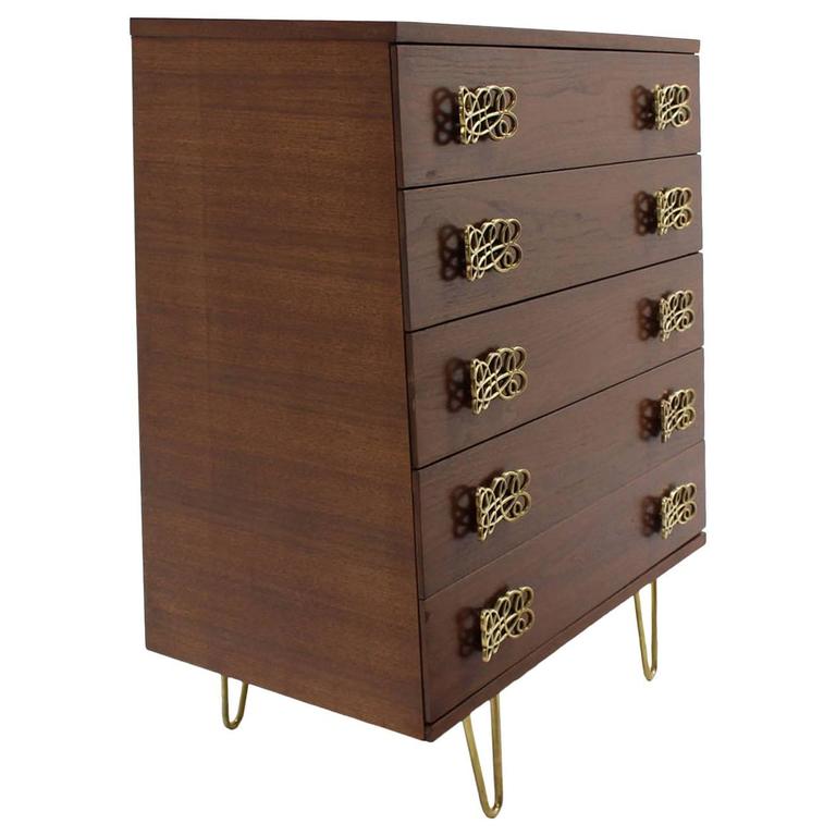 Mid Century Modern Pyramid Shape High Chest With Large Bow Or