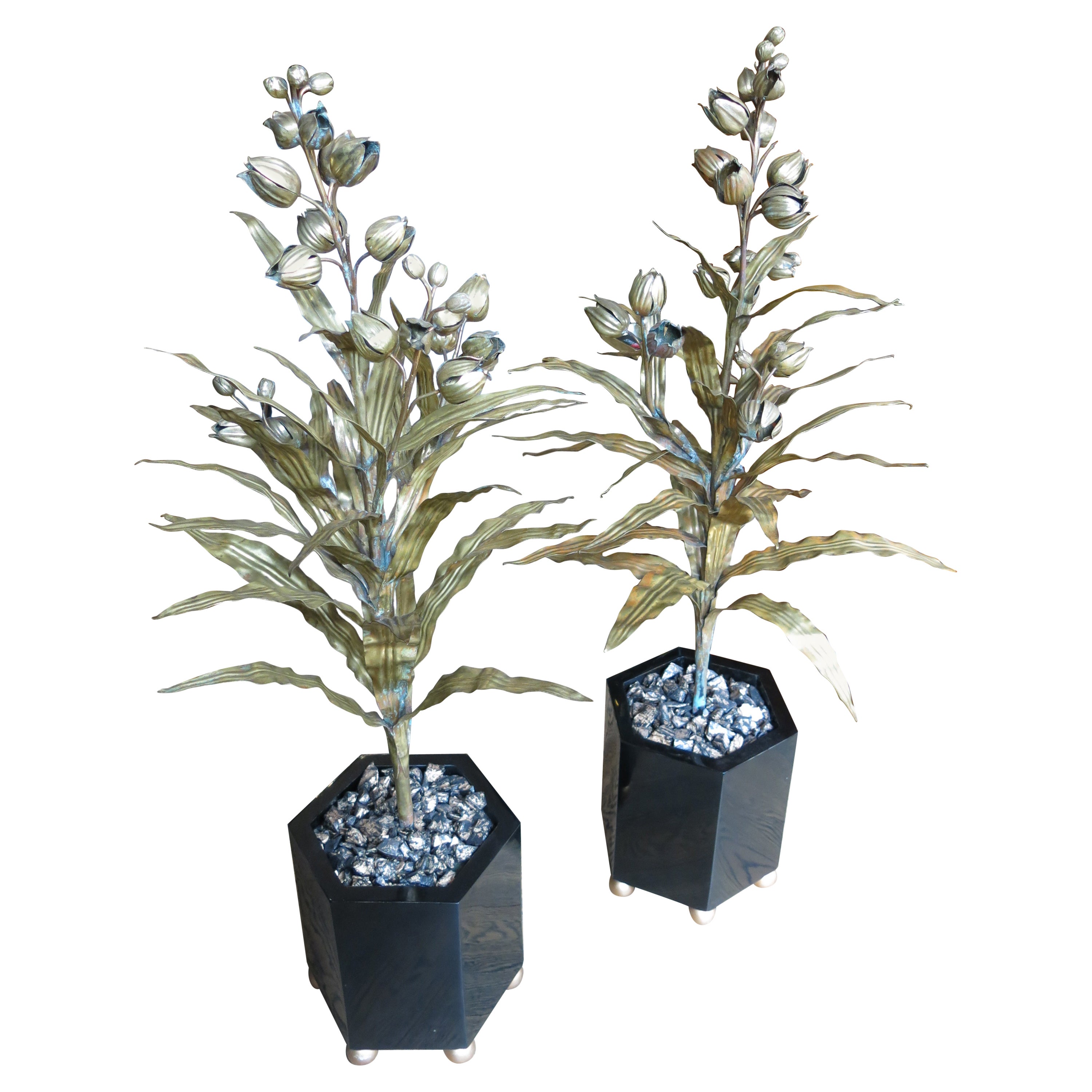 Pair of Plant Trees by Maison Jansen, Hollywood Regency For Sale