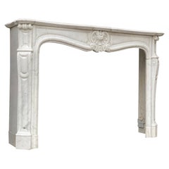 Retro Louis XV Style Fireplace in Carrara Marble