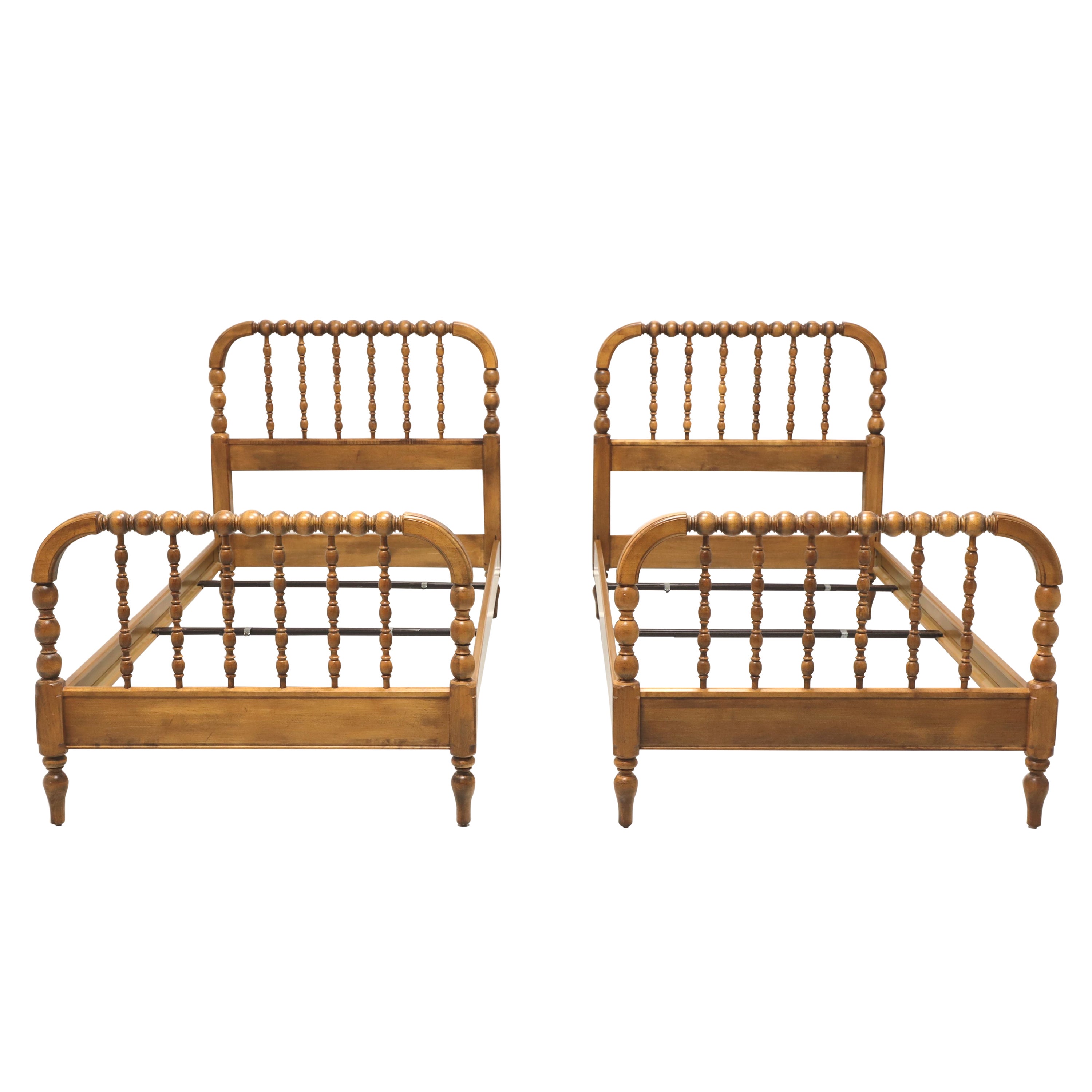 ETHAN ALLEN Maple Jenny Lind Twin Size Beds - Pair