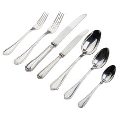 86-Piece Set of Silver Plated Flatware for 12 Persons Made by Ercuis France