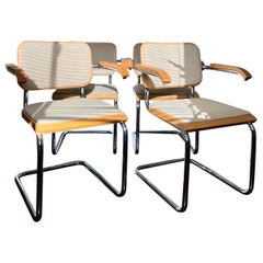 4 Vintage Mid-Century Modern Cesca Thonet Armchairs Designed by Marcel Breuer