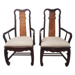 Vintage Chin Hua Chinoiserie Dining Chairs W/ Arms