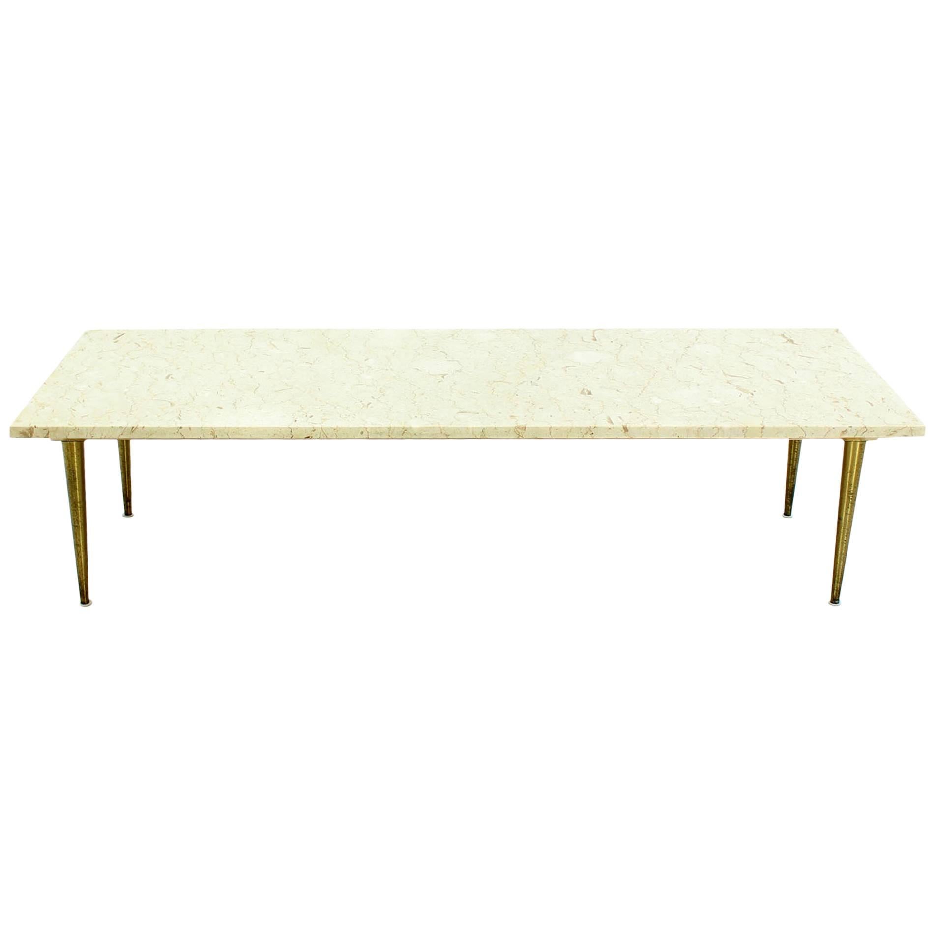 Clean Lines Mid Century Modern Design Table w/ Marble Top.