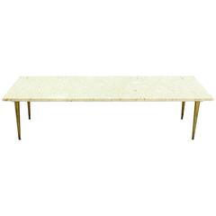 Clean Lines Mid Century Modern Design Table w/ Marble Top.