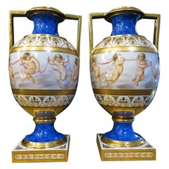 19th Century Pair of KPM Porcelain Vases