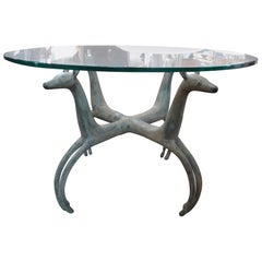 French Bronze Deer Table After Armand-Albert Rateau