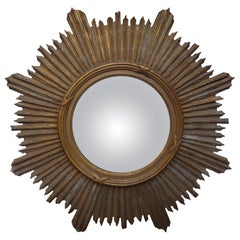 Französisch Giltwood Sunburst konvexe Spiegel