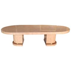 Large Dining or Conference Tessellated Marble Table by Ron Seff