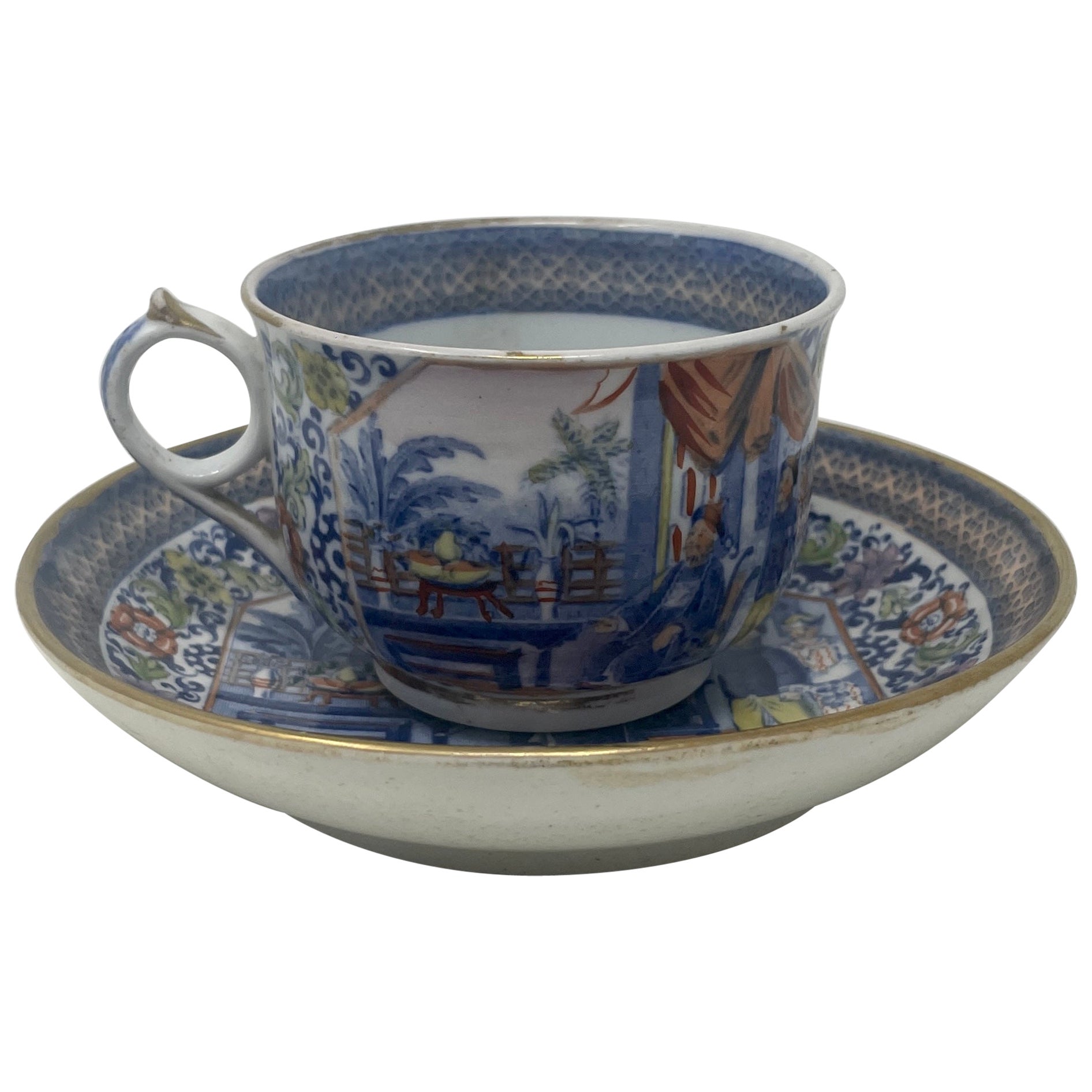 Antique Chinese Cup & Saucer, circa 1840 For Sale