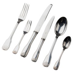 74-Piece set of Silver Plated Flatware by François Frionnet model Coquille