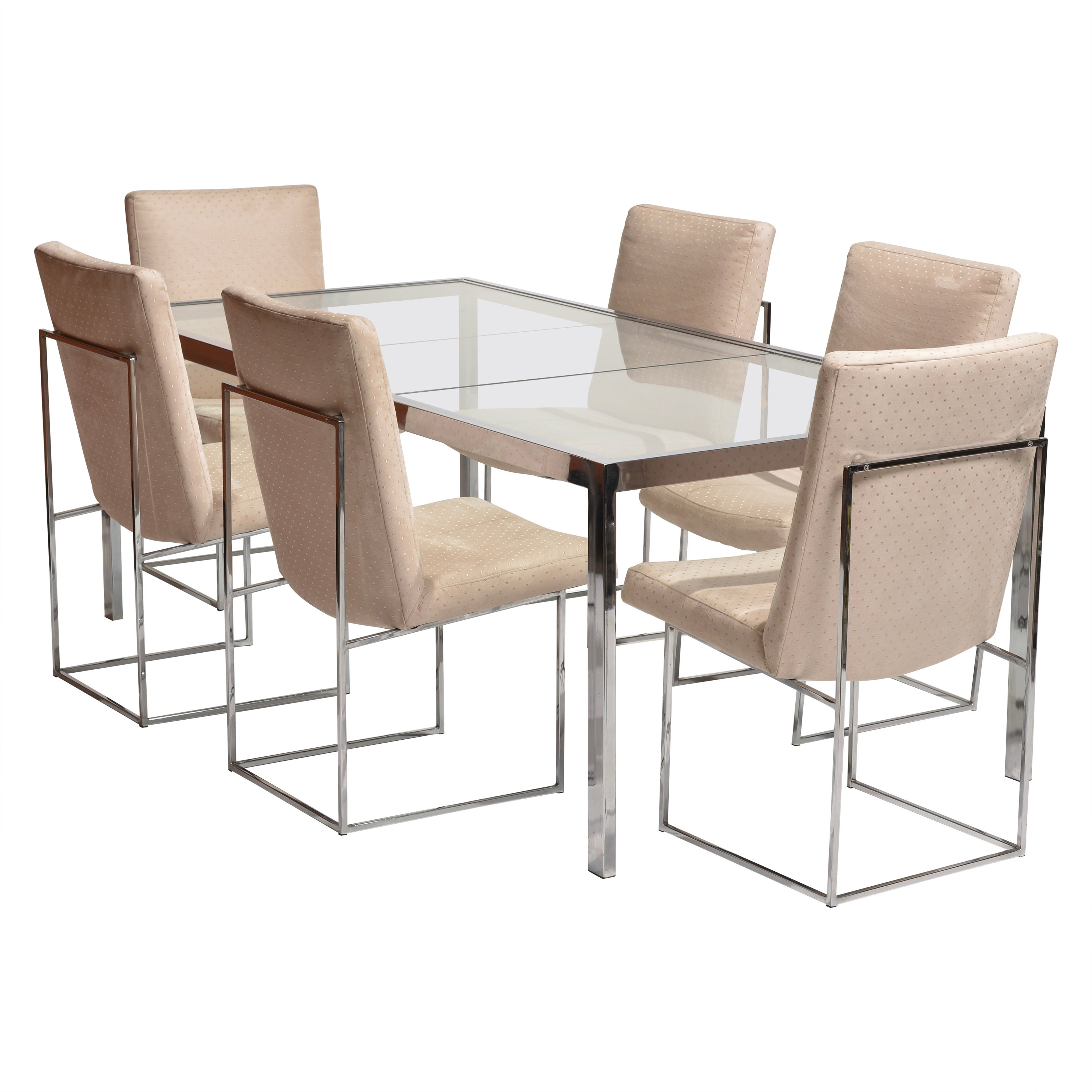 DIA Glass and Chrome Expandable Dining Table