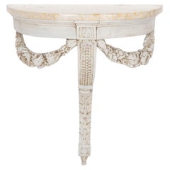 French Neoclassical Painted Marble Console Table