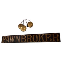 Impressive Huge 19th Century Pawnbroker Sign with Three Spheres Symbol