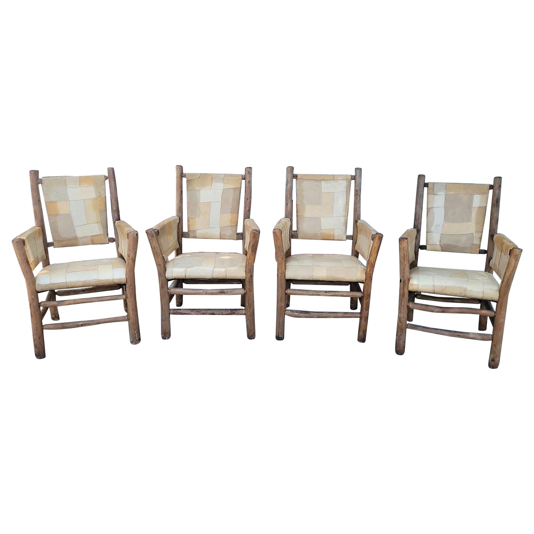 Old Hickory Arm Chairs Set of Four