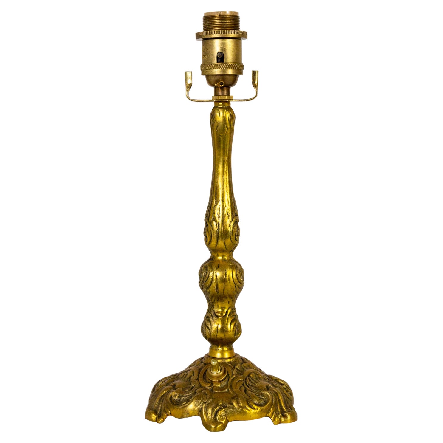 Petite Art Nouveau Brass Table Lamp For Sale