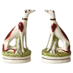 English Staffordshire Dogs Bookends or Decorative Objects, Pair