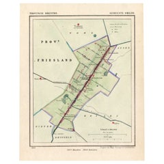 Antike Karte der Gemeinde Smilde, Drenthe in den Niederlanden, 1865