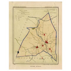Carte ancienne du comté de Zweelo aux Pays-Bas, 1865
