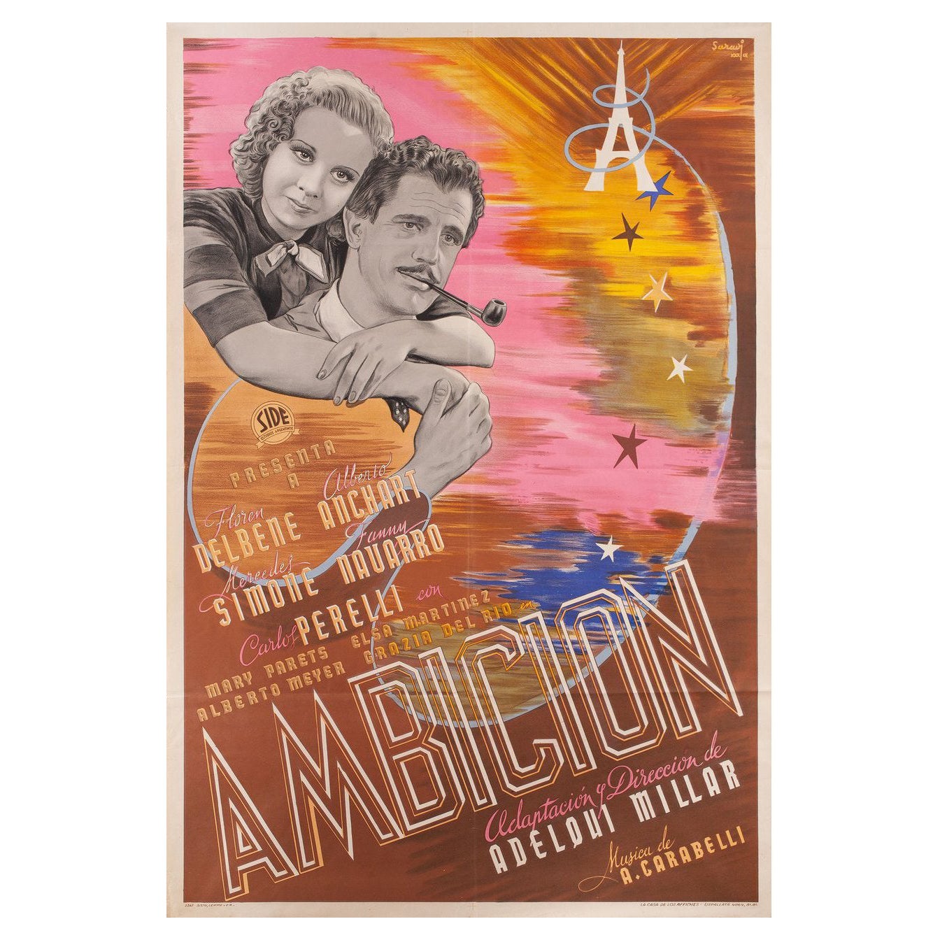 Affiche argentine du film Ambicion, 1939 en vente