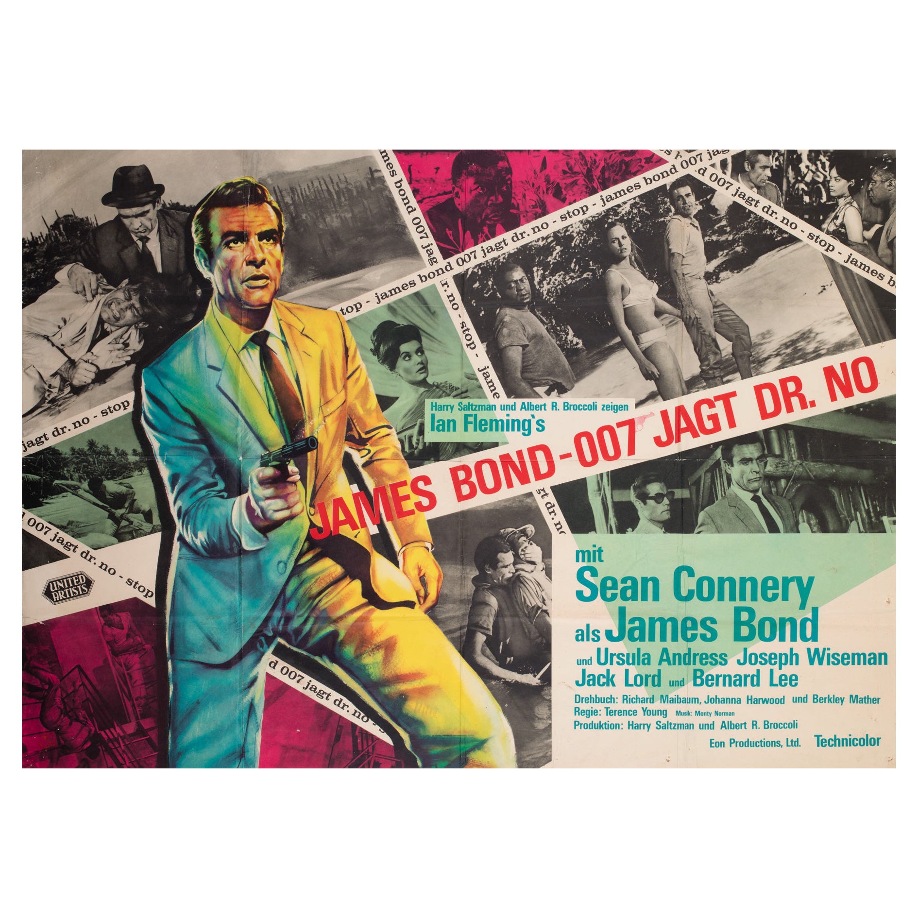 Dr No 1963 German A0 Film Movie Poster, Atelier Degen, James Bond