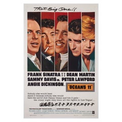 Vintage OCEAN'S 11 US Film Movie Poster, 1960, Rat Pack, Linen Backed