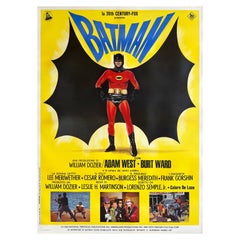 Retro Batman 1966 Italian 2 Foglio Film Movie Poster, Superhero, Linen Backed