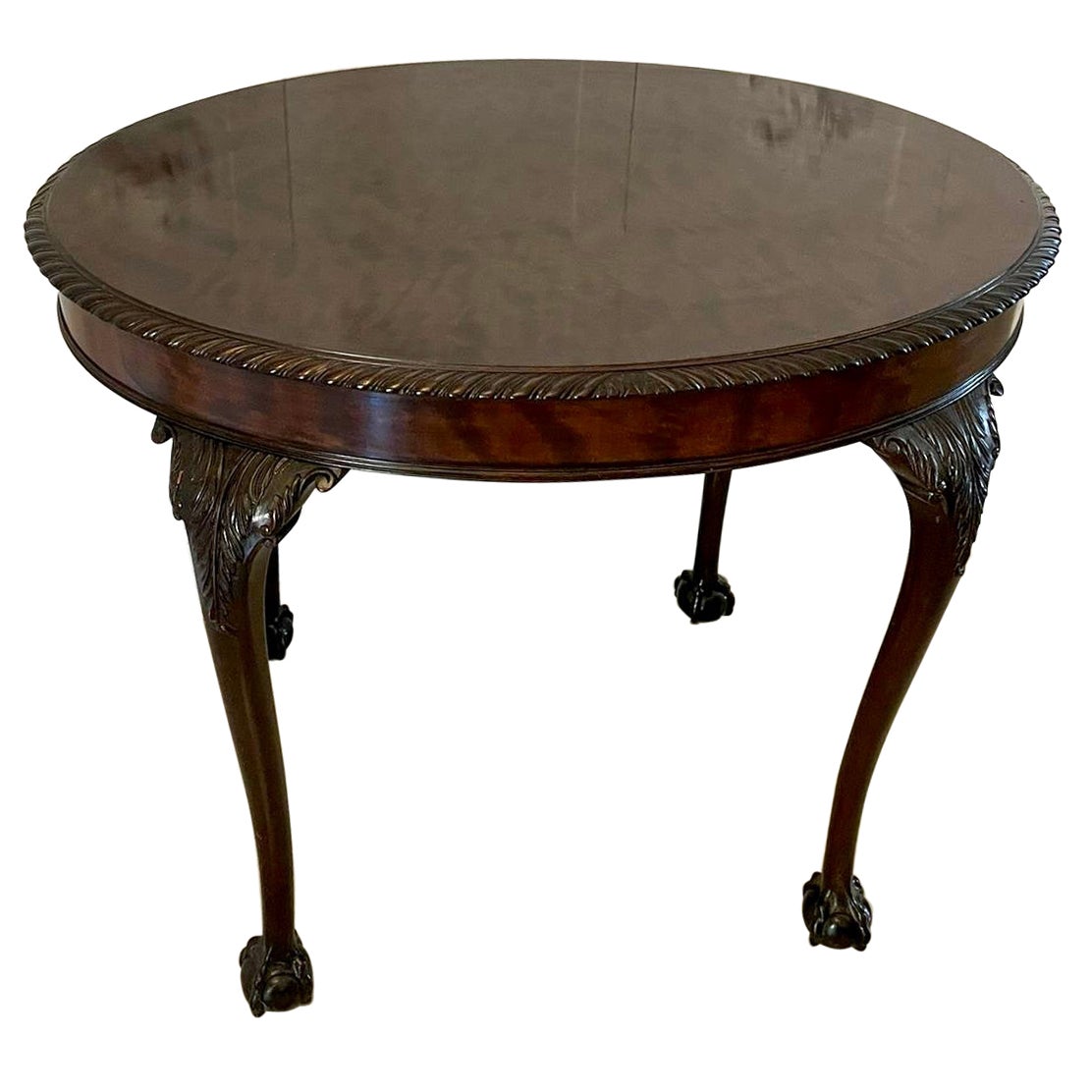 Antique Quality Oval Carved Mahogany Centre Table